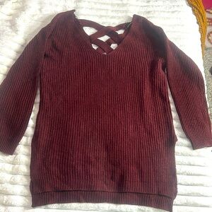 ambiance apparel sweater burgundy
